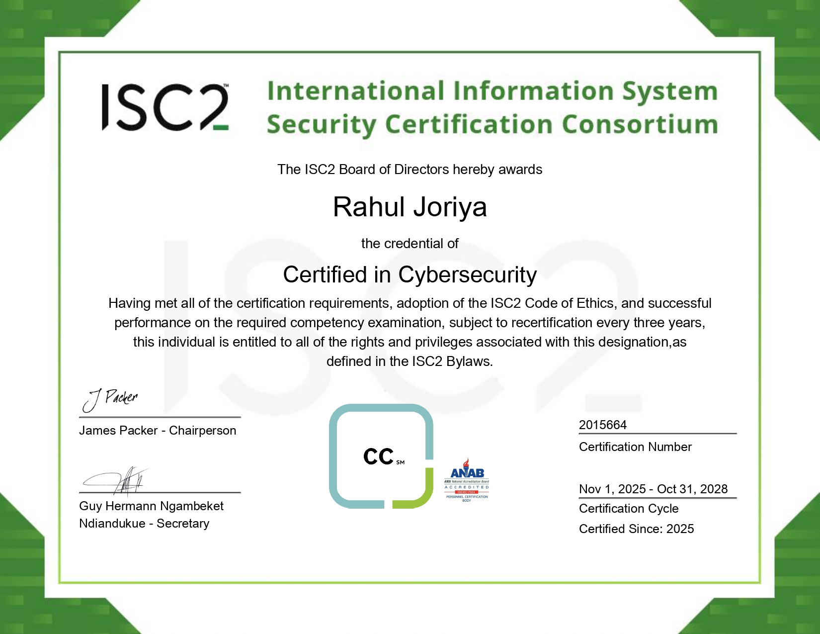 CC Certificate