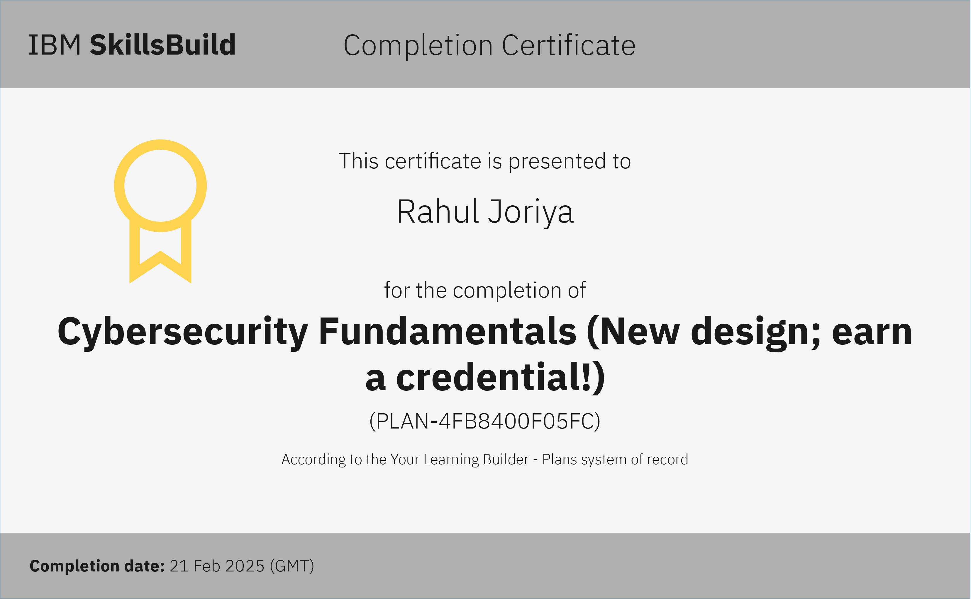 IBM SkillsBuild Certificate